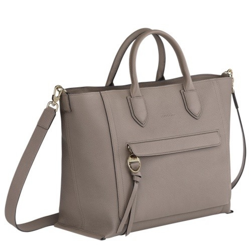 Taupe Longchamp Mailbox Briefcase | SN-LCMP48160