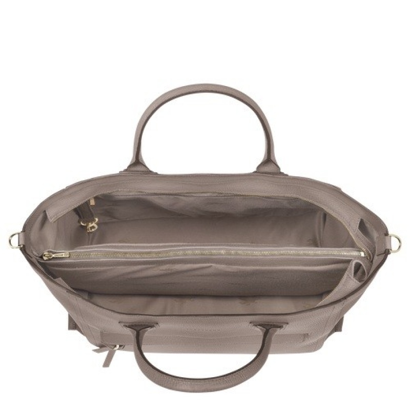 Taupe Longchamp Mailbox Briefcase | SN-LCMP48160