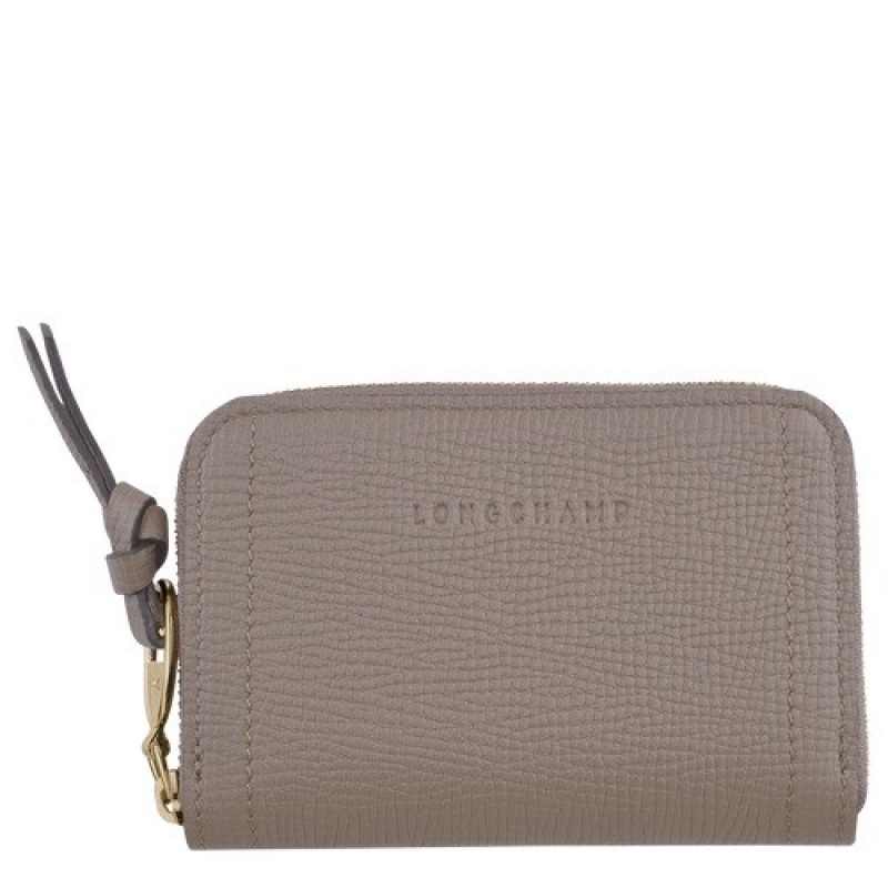 Taupe Longchamp Mailbox Coin Purse | SN-LCMP48351