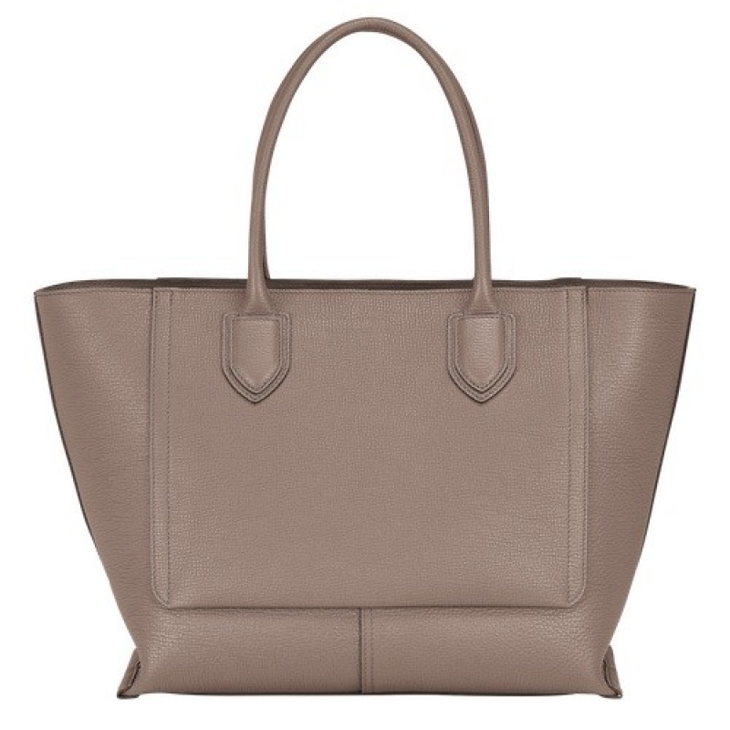 Taupe Longchamp Mailbox L Handbag | SN-LCMP47697