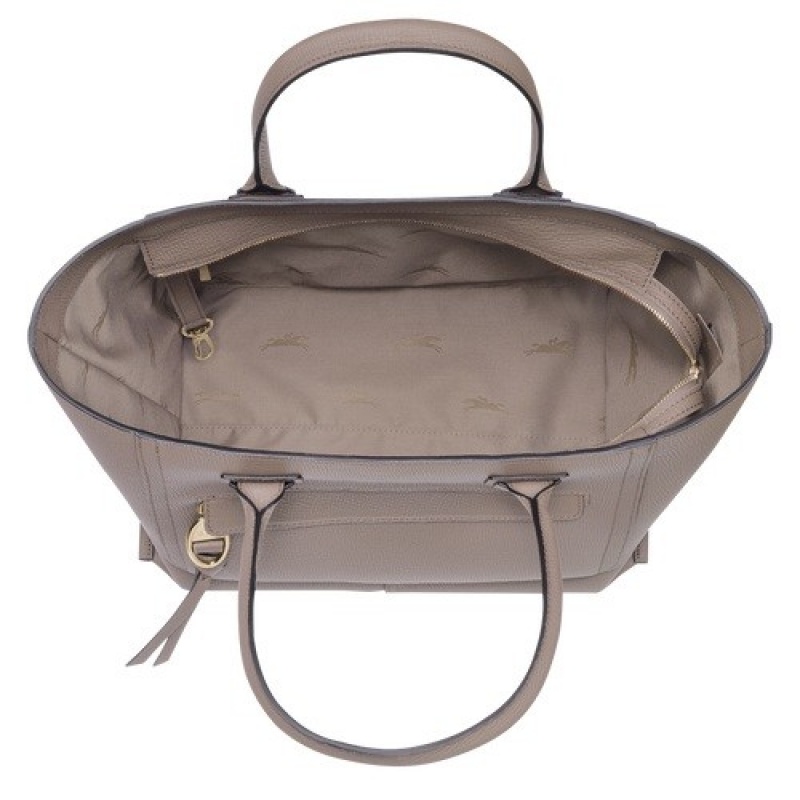 Taupe Longchamp Mailbox L Handbag | SN-LCMP47697