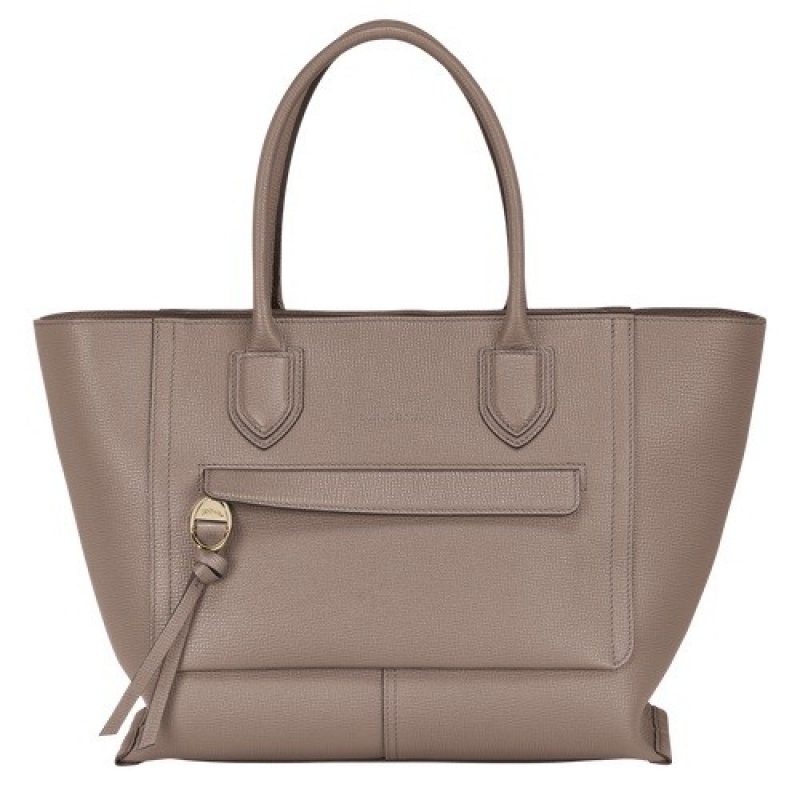 Taupe Longchamp Mailbox L Handbag | SN-LCMP47697