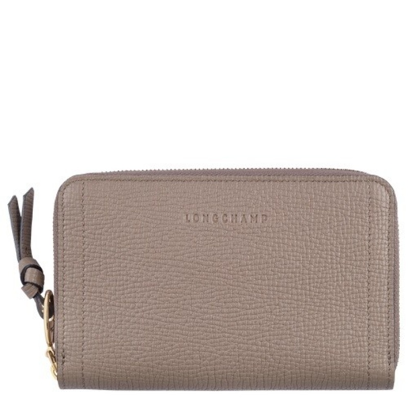 Taupe Longchamp Mailbox Wallet | SN-LCMP48246