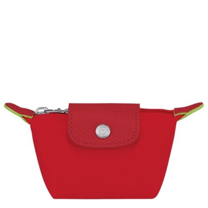 Tomato Longchamp Le Pliage Green Coin Purse | SN-LCMP49265