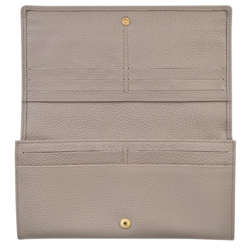 Turtledove Longchamp Le Foulonné Continental Wallet | SN-LCMP48263