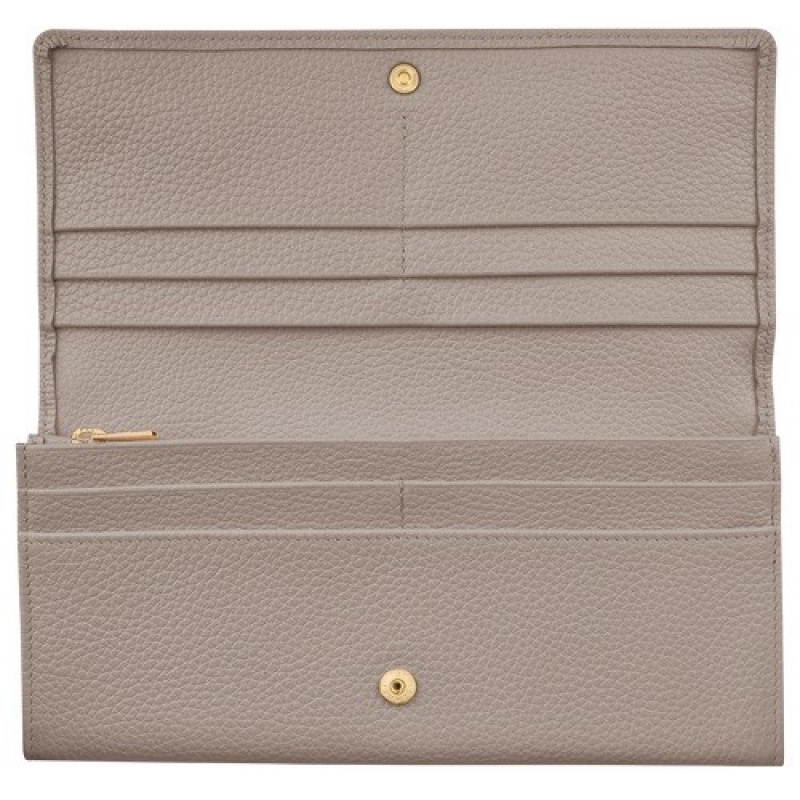 Turtledove Longchamp Le Foulonné Continental Wallet | SN-LCMP48267