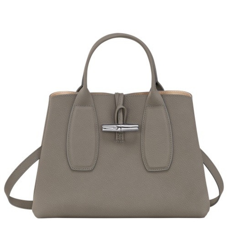 Turtledove Longchamp Roseau M Handbag | SN-LCMP47768