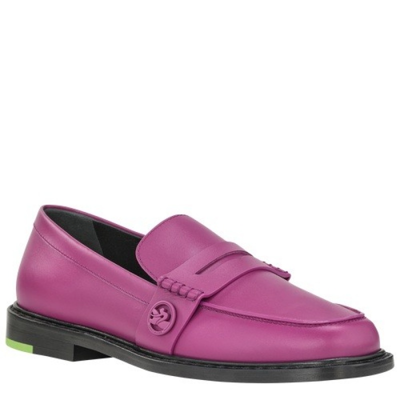 Violet Longchamp Box-trot Loafer | SN-LCMP48813