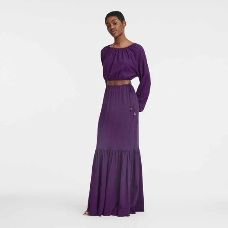 Violet Longchamp Long Skirt | SN-LCMP48687