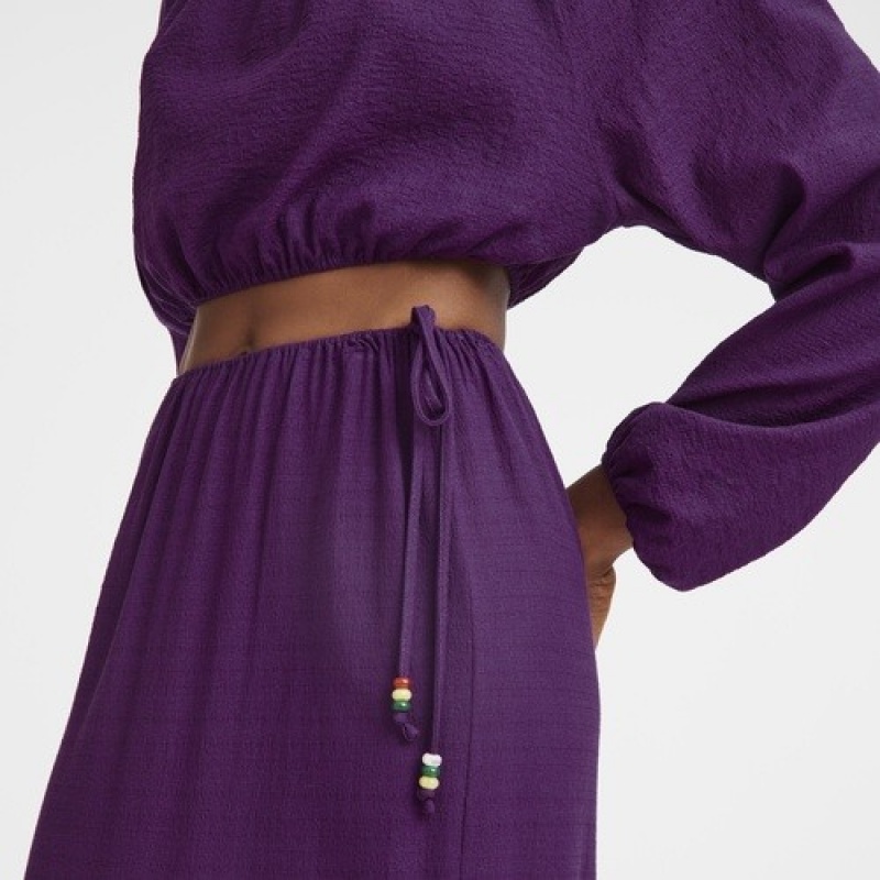 Violet Longchamp Long Skirt | SN-LCMP48687