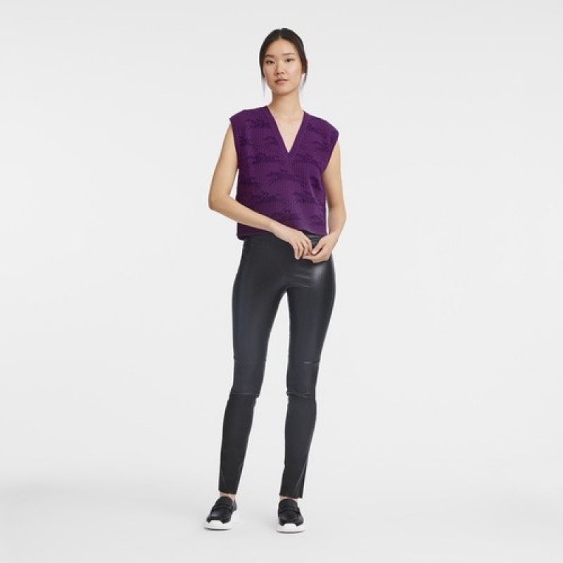 Violet Longchamp Sleeveless Sweater | SN-LCMP48745