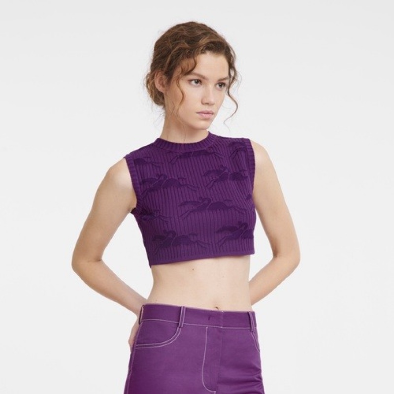 Violet Longchamp Sleeveless Top | SN-LCMP48720