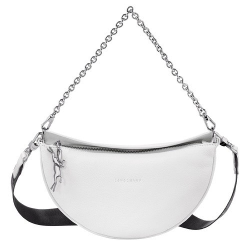 White Longchamp Smile S Crossbody Bag | SN-LCMP48051