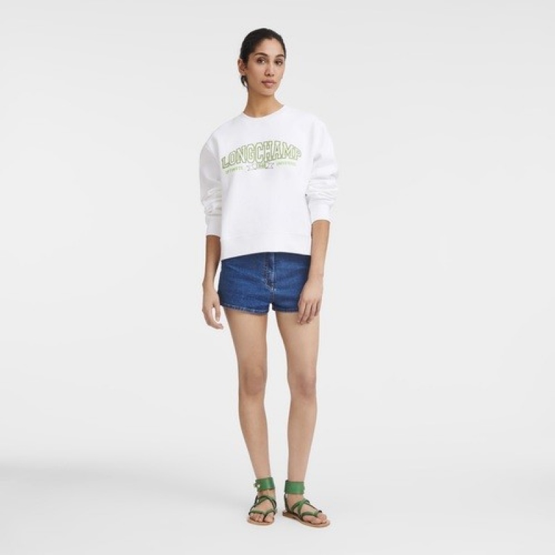 White Longchamp Sweatshirt | SN-LCMP48729