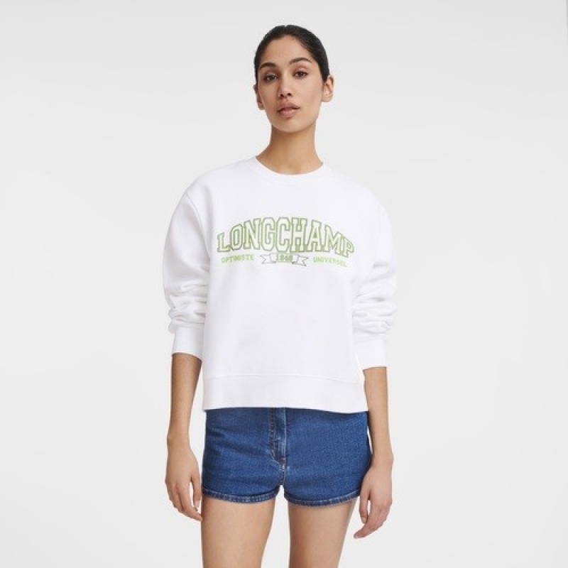 White Longchamp Sweatshirt | SN-LCMP48729