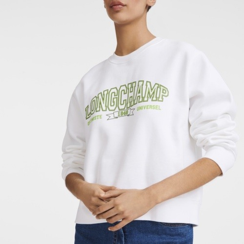 White Longchamp Sweatshirt | SN-LCMP48729