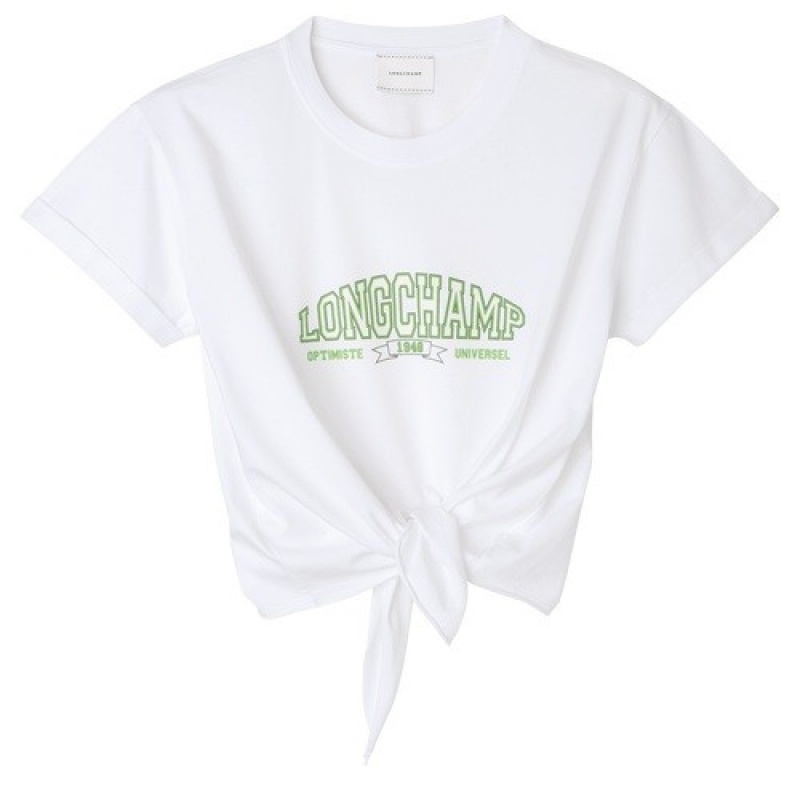 White Longchamp Tied T-shirt | SN-LCMP48717