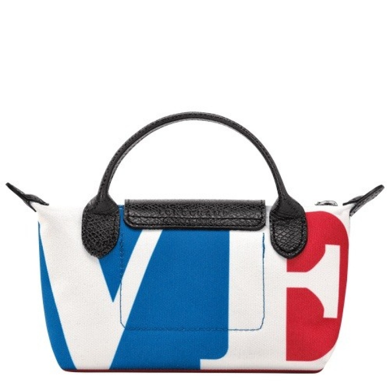 White Longchamp X Robert Indiana Pouch | SN-LCMP48395