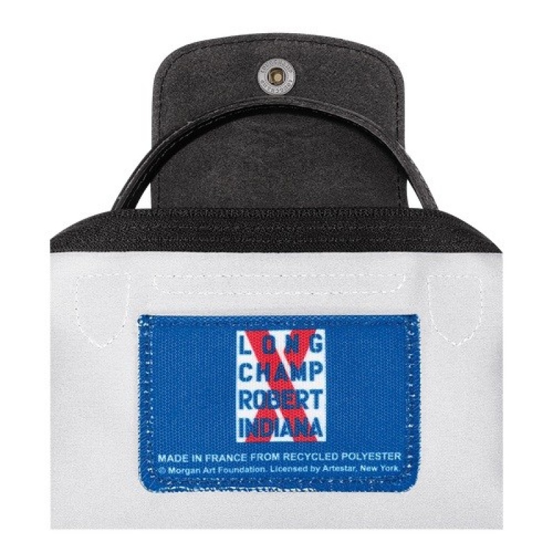 White Longchamp X Robert Indiana Pouch | SN-LCMP48395