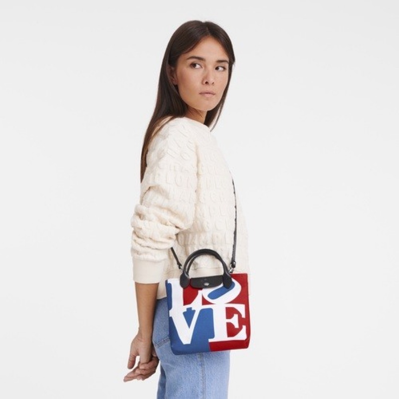 White Longchamp X Robert Indiana Xs Crossbody Bag | SN-LCMP49203